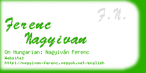 ferenc nagyivan business card